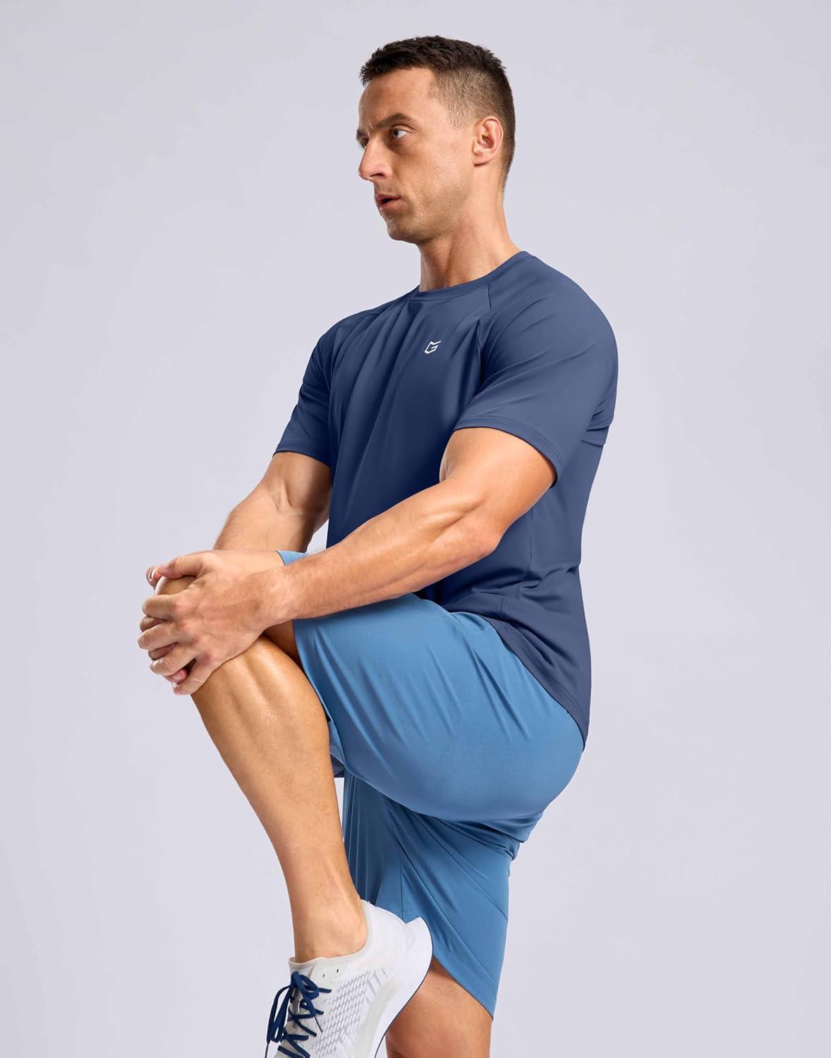 imageG Gradual Mens Athletic Workout TShirts Moisture Wicking Cooling Running Shirts Short Sleeve Performance Tee for Gym TennisDark Blue