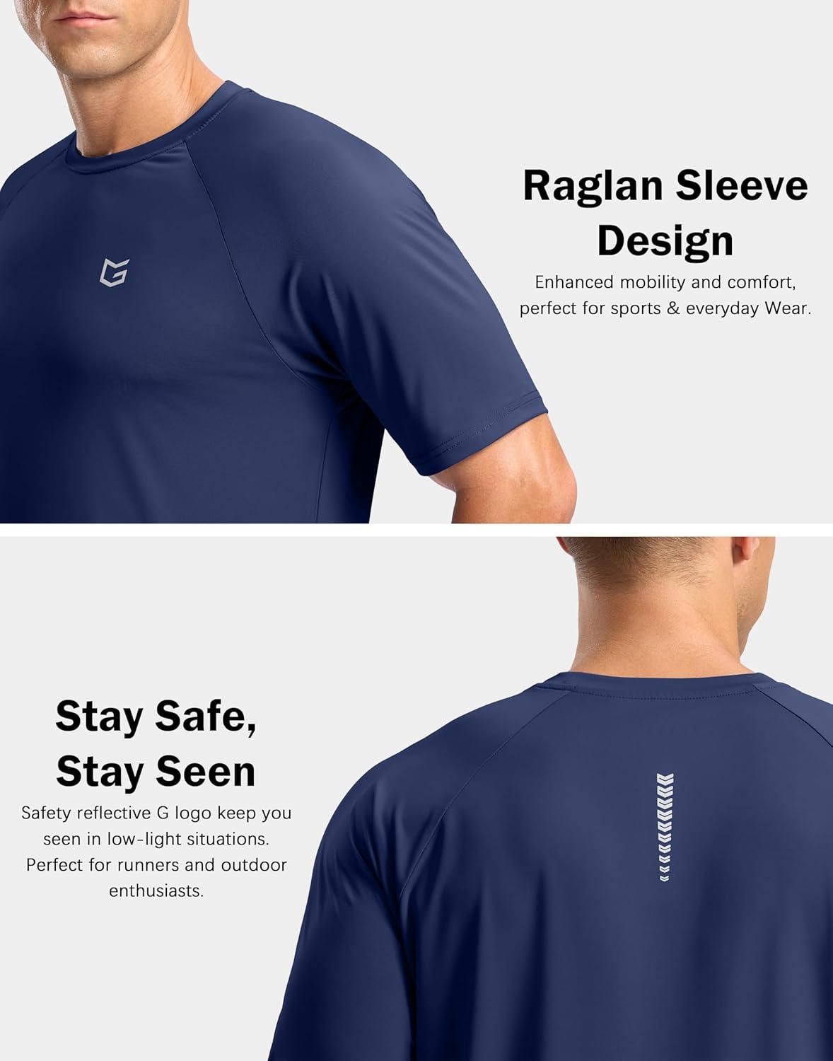 imageG Gradual Mens Athletic Workout TShirts Moisture Wicking Cooling Running Shirts Short Sleeve Performance Tee for Gym TennisDark Blue