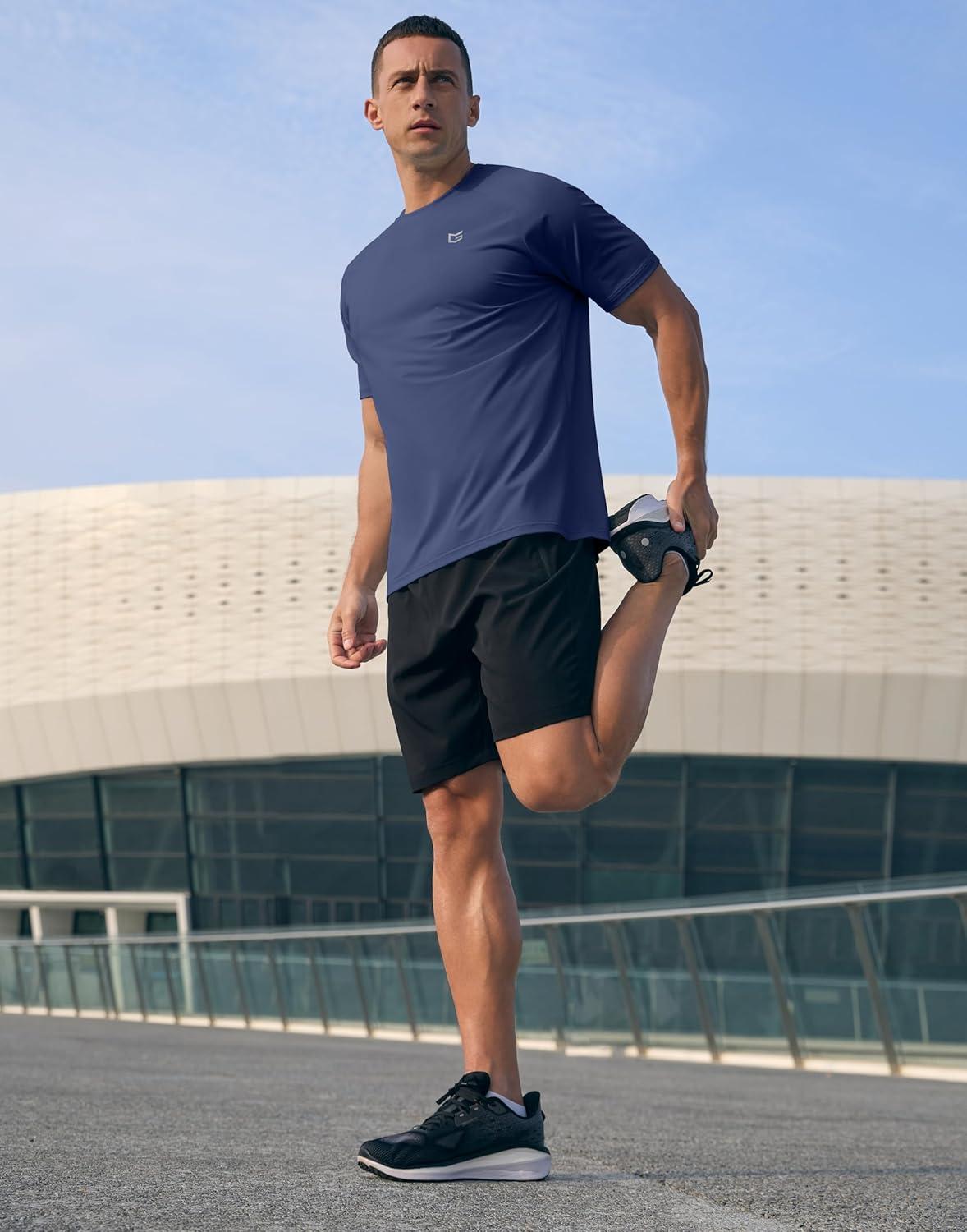 imageG Gradual Mens Athletic Workout TShirts Moisture Wicking Cooling Running Shirts Short Sleeve Performance Tee for Gym TennisDark Blue