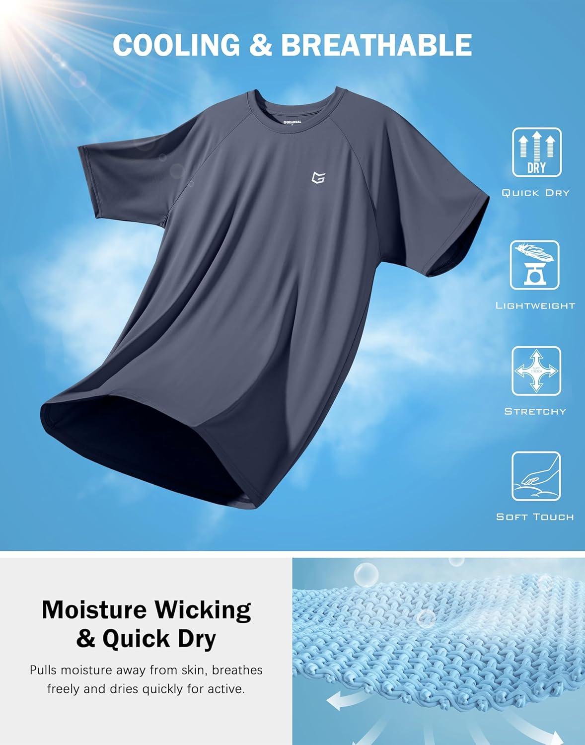imageG Gradual Mens Athletic Workout TShirts Moisture Wicking Cooling Running Shirts Short Sleeve Performance Tee for Gym TennisDusty Blue