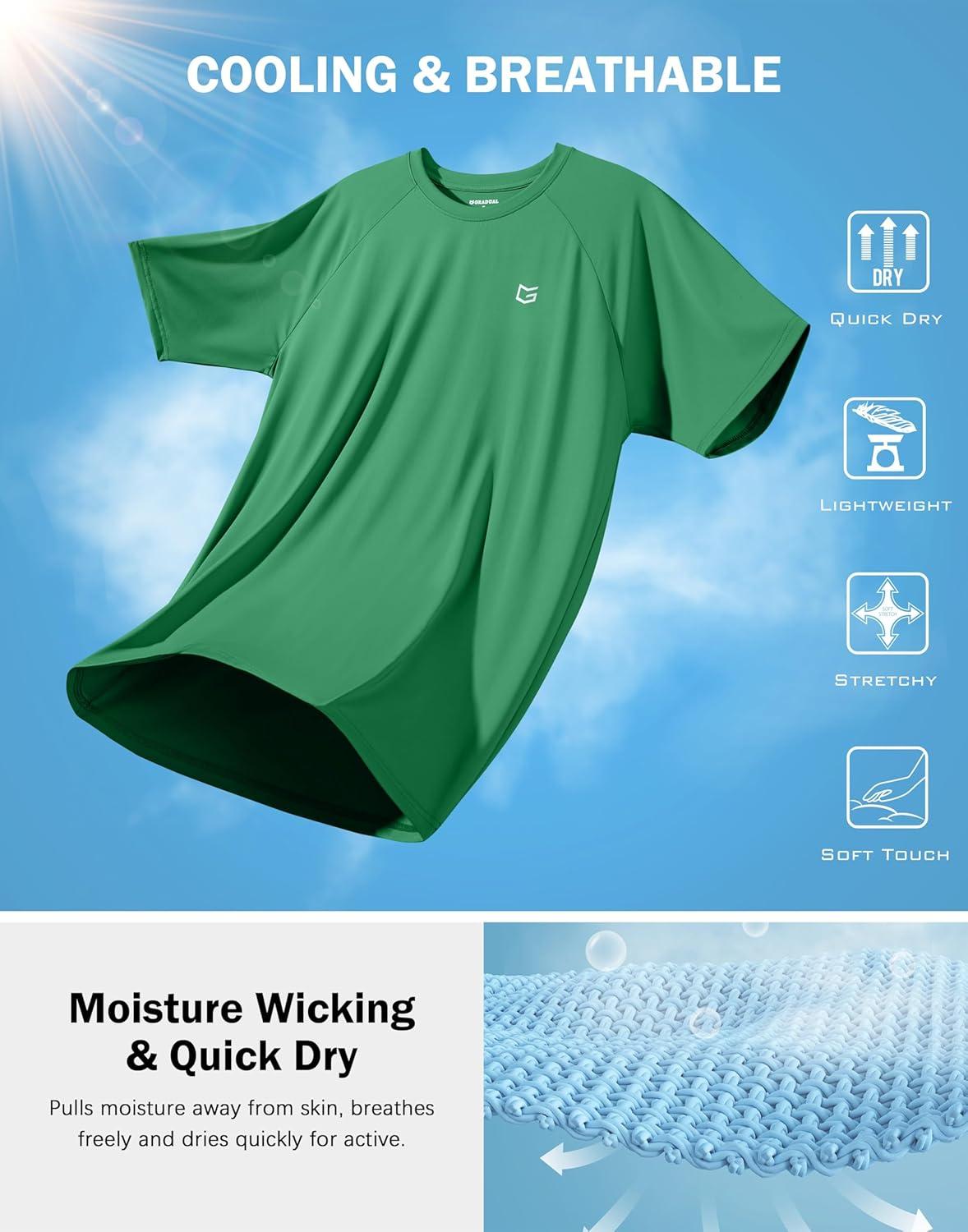 imageG Gradual Mens Athletic Workout TShirts Moisture Wicking Cooling Running Shirts Short Sleeve Performance Tee for Gym TennisGreen