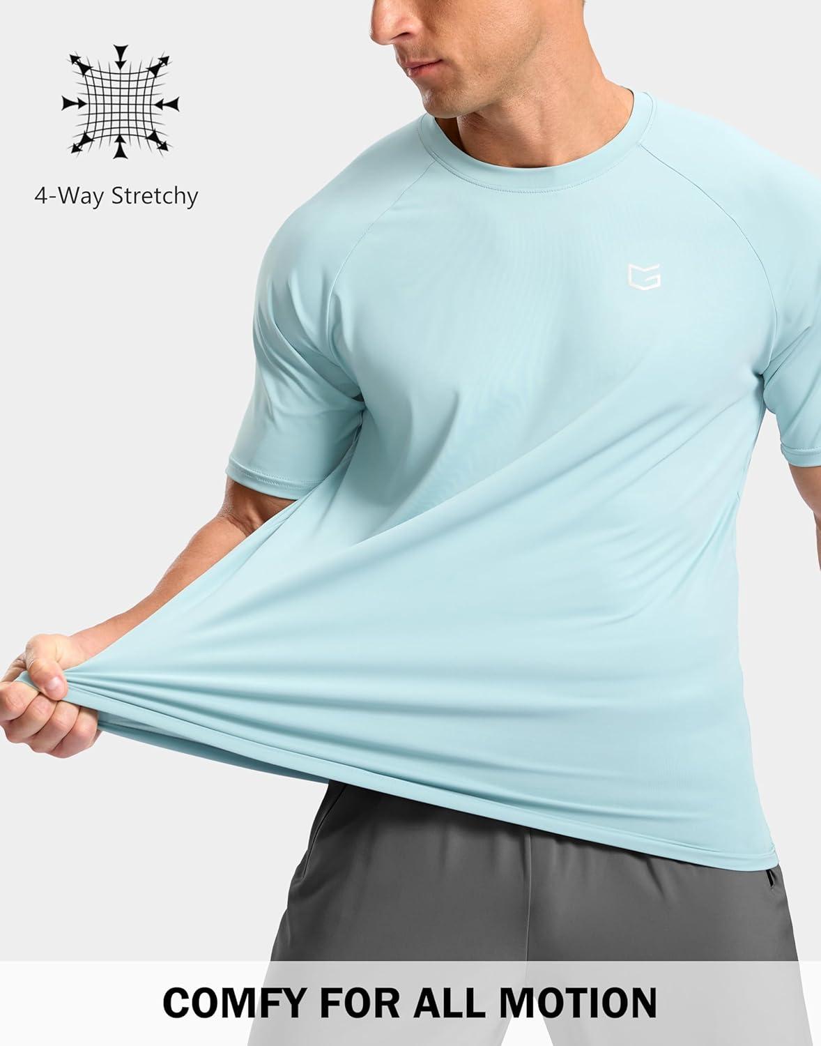 imageG Gradual Mens Athletic Workout TShirts Moisture Wicking Cooling Running Shirts Short Sleeve Performance Tee for Gym TennisLight Blue