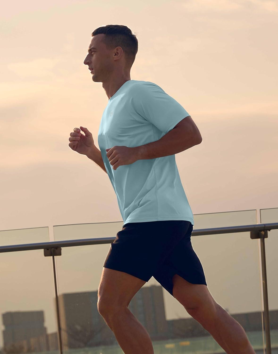 imageG Gradual Mens Athletic Workout TShirts Moisture Wicking Cooling Running Shirts Short Sleeve Performance Tee for Gym TennisLight Blue