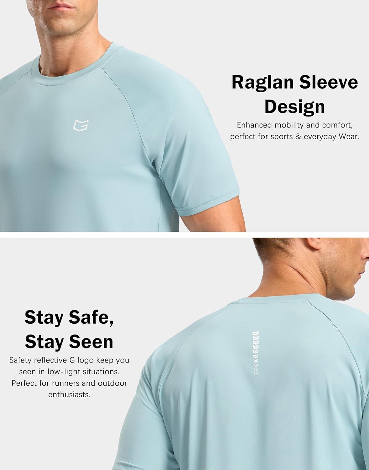 imageG Gradual Mens Athletic Workout TShirts Moisture Wicking Cooling Running Shirts Short Sleeve Performance Tee for Gym TennisLight Blue