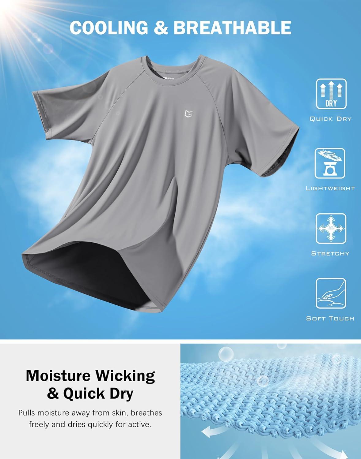 imageG Gradual Mens Athletic Workout TShirts Moisture Wicking Cooling Running Shirts Short Sleeve Performance Tee for Gym TennisLight Grey