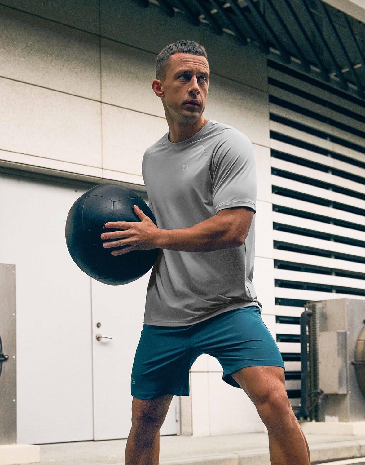 imageG Gradual Mens Athletic Workout TShirts Moisture Wicking Cooling Running Shirts Short Sleeve Performance Tee for Gym TennisLight Grey