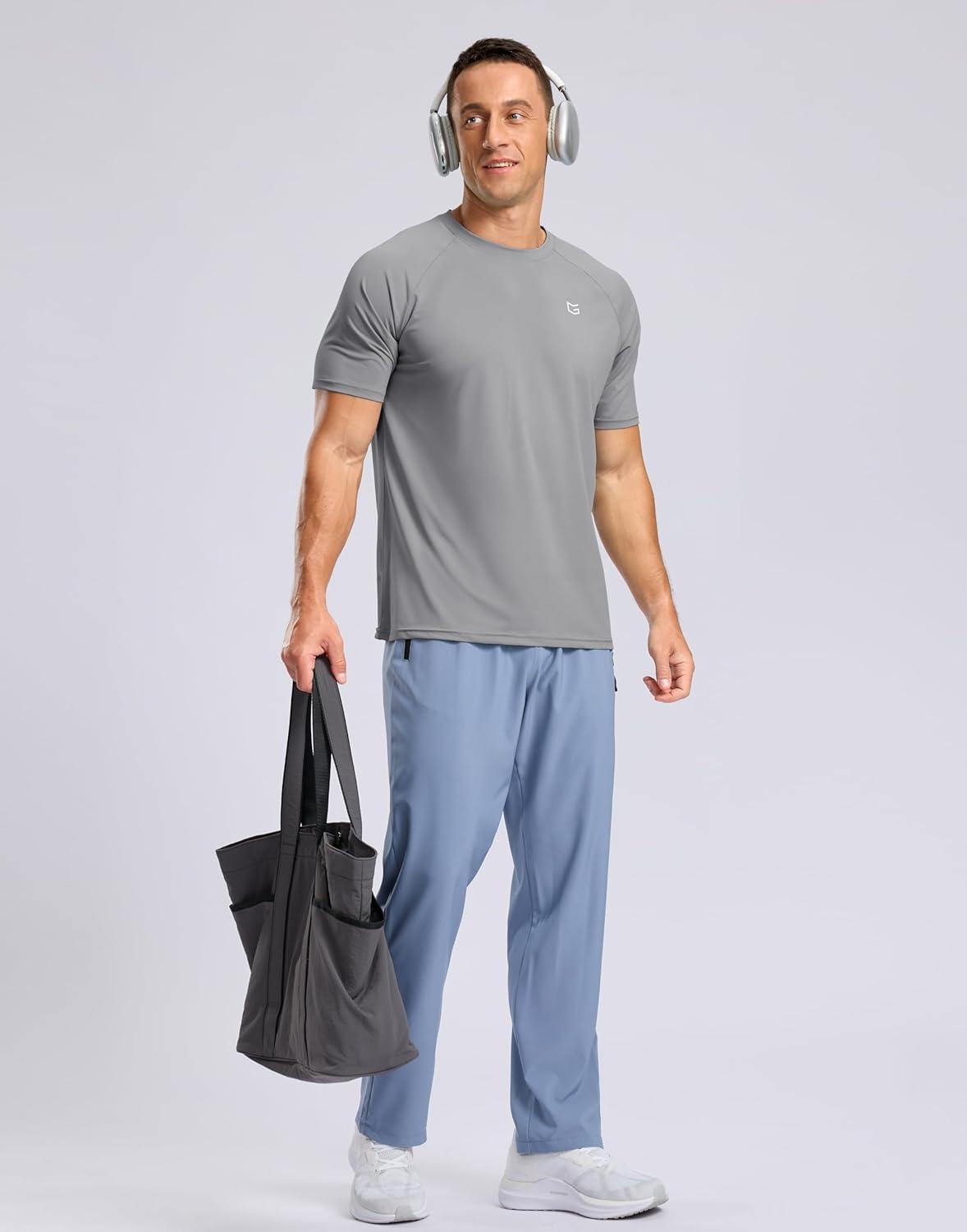 imageG Gradual Mens Athletic Workout TShirts Moisture Wicking Cooling Running Shirts Short Sleeve Performance Tee for Gym TennisLight Grey