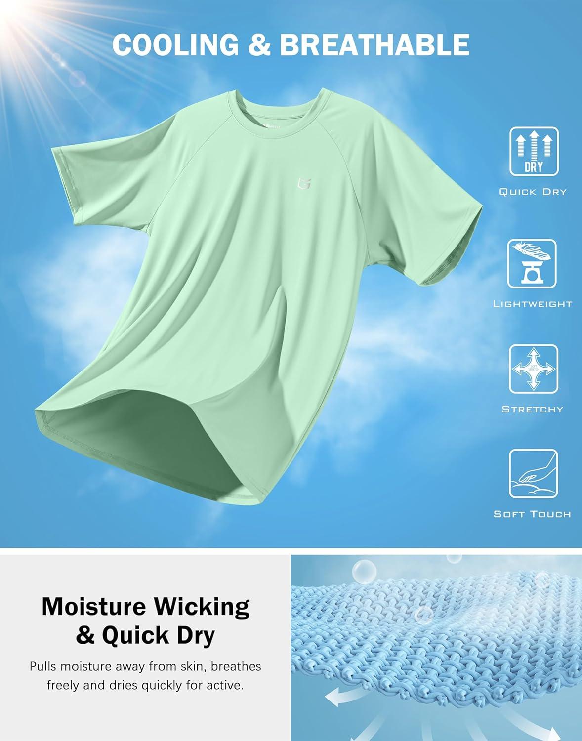 imageG Gradual Mens Athletic Workout TShirts Moisture Wicking Cooling Running Shirts Short Sleeve Performance Tee for Gym TennisMint Green