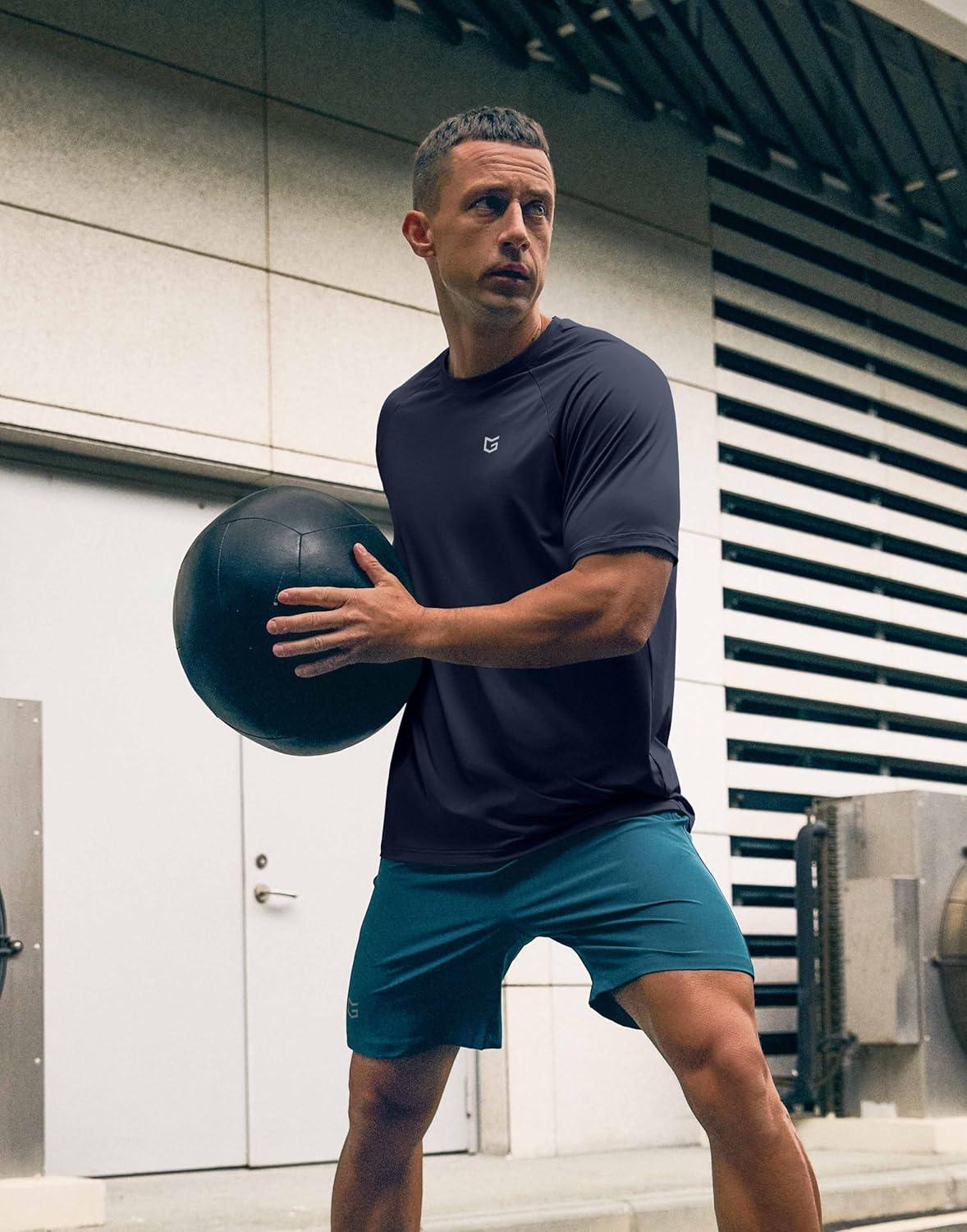 imageG Gradual Mens Athletic Workout TShirts Moisture Wicking Cooling Running Shirts Short Sleeve Performance Tee for Gym TennisNavy