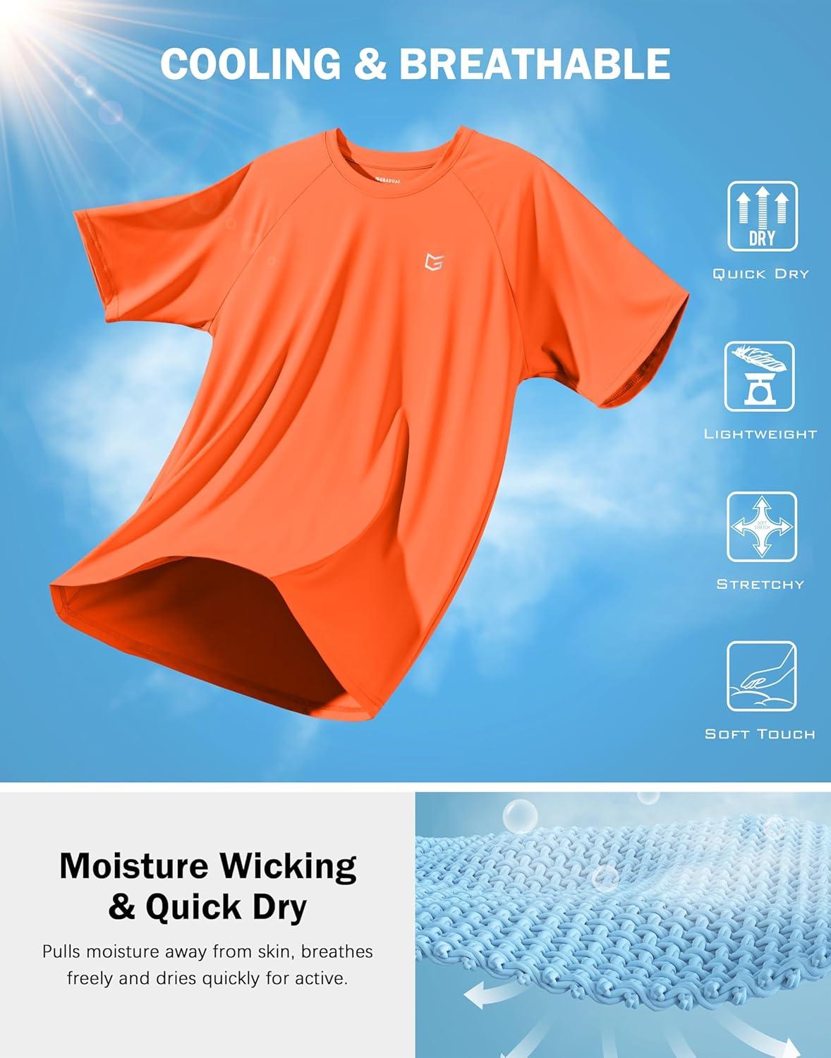 imageG Gradual Mens Athletic Workout TShirts Moisture Wicking Cooling Running Shirts Short Sleeve Performance Tee for Gym TennisOrange