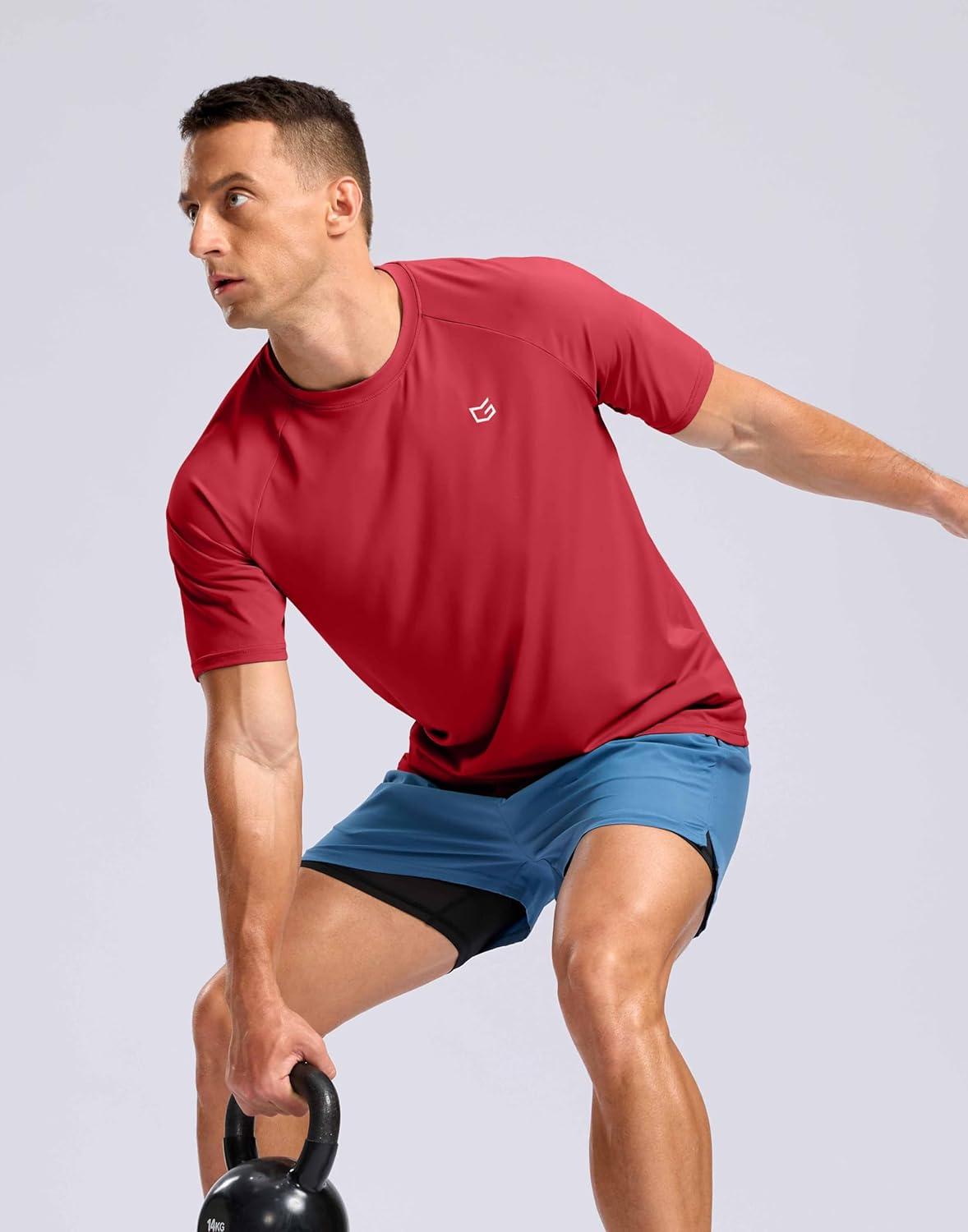 imageG Gradual Mens Athletic Workout TShirts Moisture Wicking Cooling Running Shirts Short Sleeve Performance Tee for Gym TennisRed