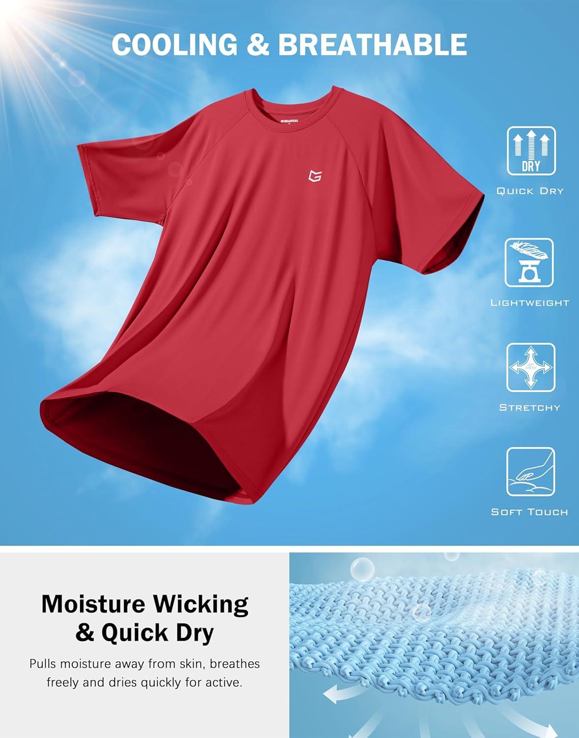 imageG Gradual Mens Athletic Workout TShirts Moisture Wicking Cooling Running Shirts Short Sleeve Performance Tee for Gym TennisRed