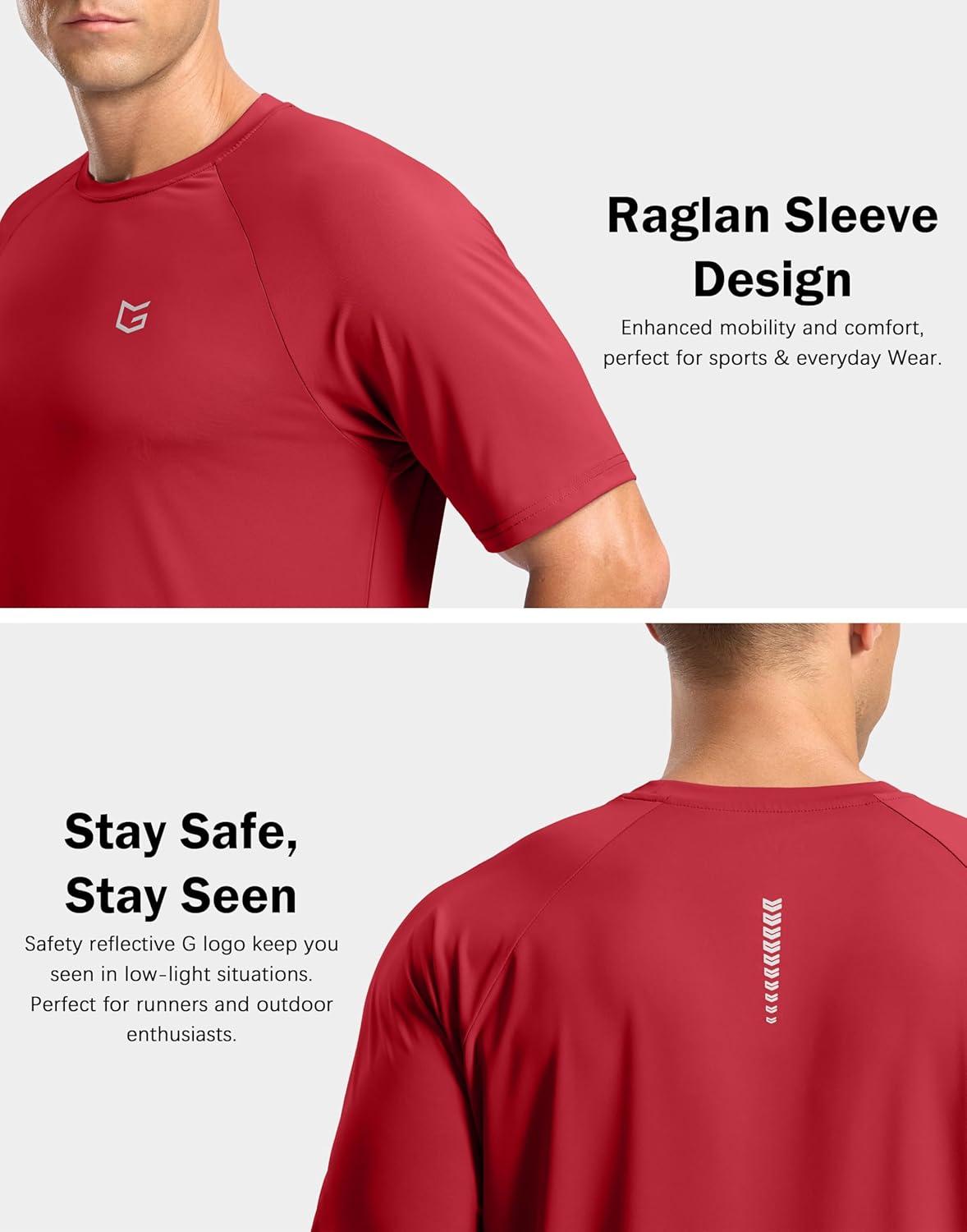 imageG Gradual Mens Athletic Workout TShirts Moisture Wicking Cooling Running Shirts Short Sleeve Performance Tee for Gym TennisRed