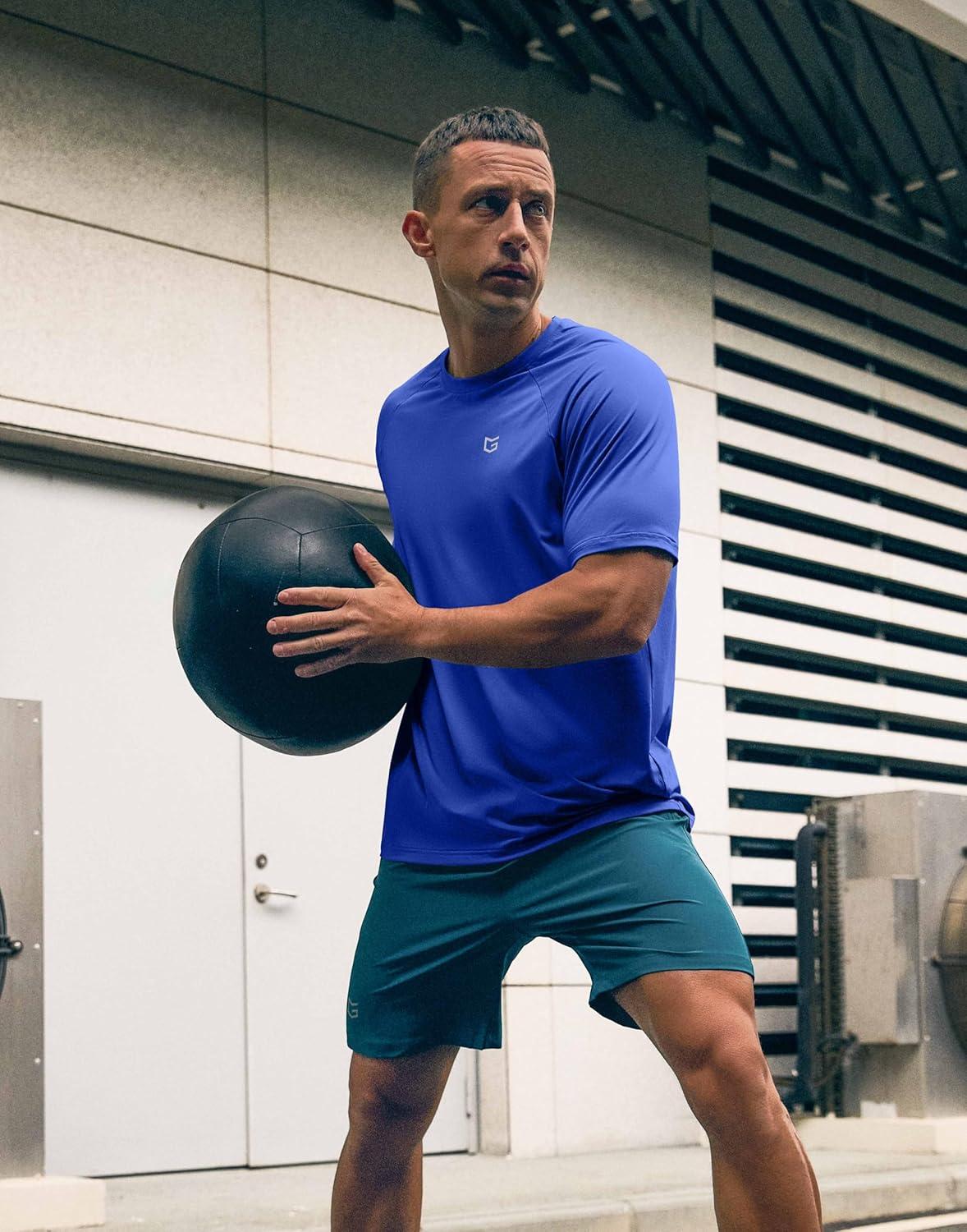 imageG Gradual Mens Athletic Workout TShirts Moisture Wicking Cooling Running Shirts Short Sleeve Performance Tee for Gym TennisRoyal Blue