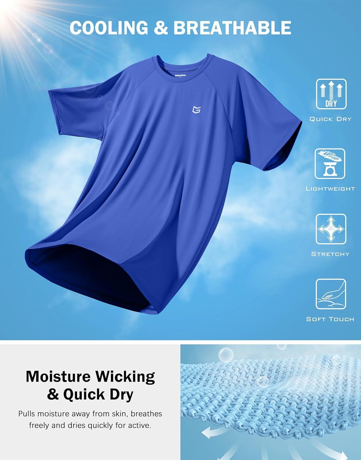 imageG Gradual Mens Athletic Workout TShirts Moisture Wicking Cooling Running Shirts Short Sleeve Performance Tee for Gym TennisRoyal Blue