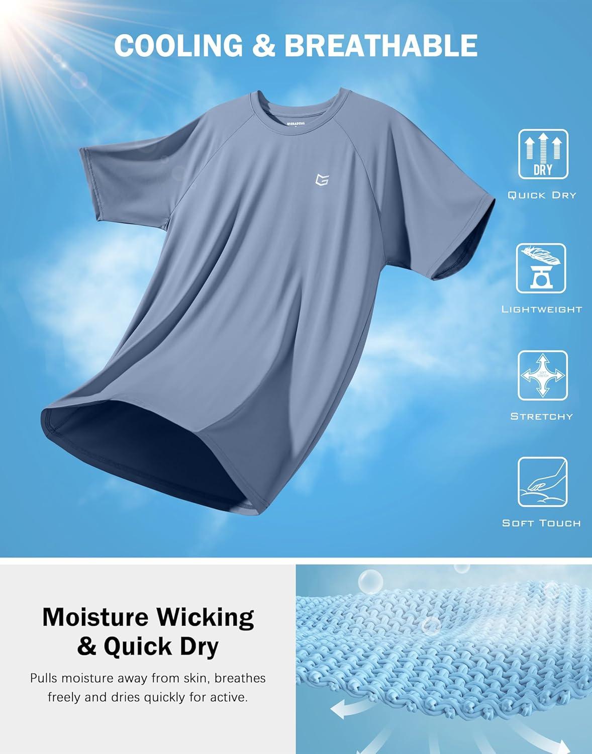 imageG Gradual Mens Athletic Workout TShirts Moisture Wicking Cooling Running Shirts Short Sleeve Performance Tee for Gym TennisSlate Blue