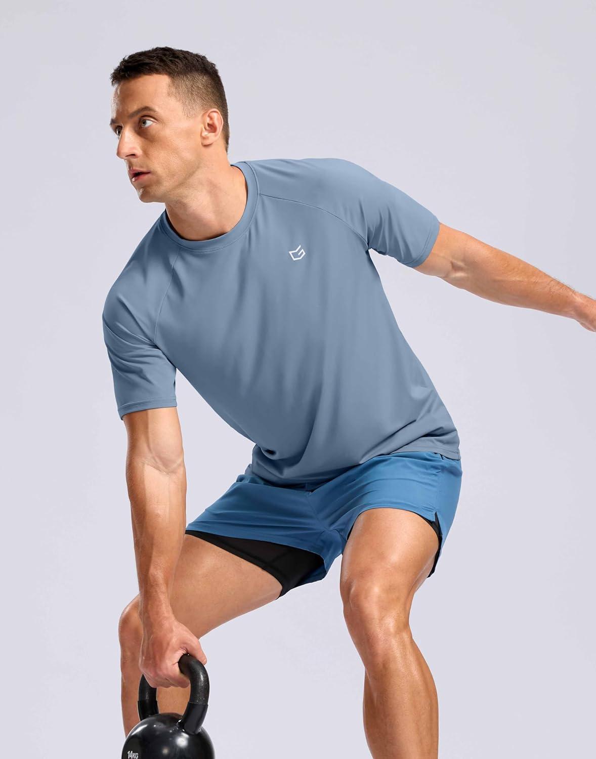 imageG Gradual Mens Athletic Workout TShirts Moisture Wicking Cooling Running Shirts Short Sleeve Performance Tee for Gym TennisSlate Blue