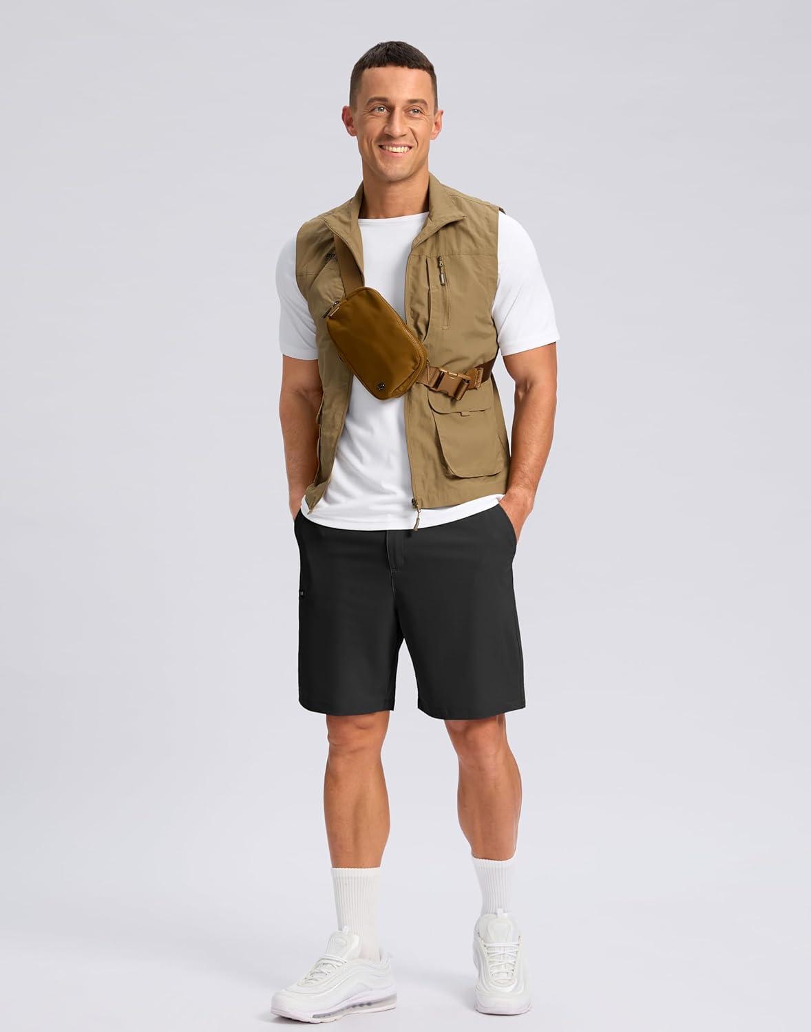 imageG Gradual Mens Casual Shorts 7 9 5 Lightweight 4 Pockets Stretch QuickDry Summer Shorts for Golf Work Hiking TripsBlack