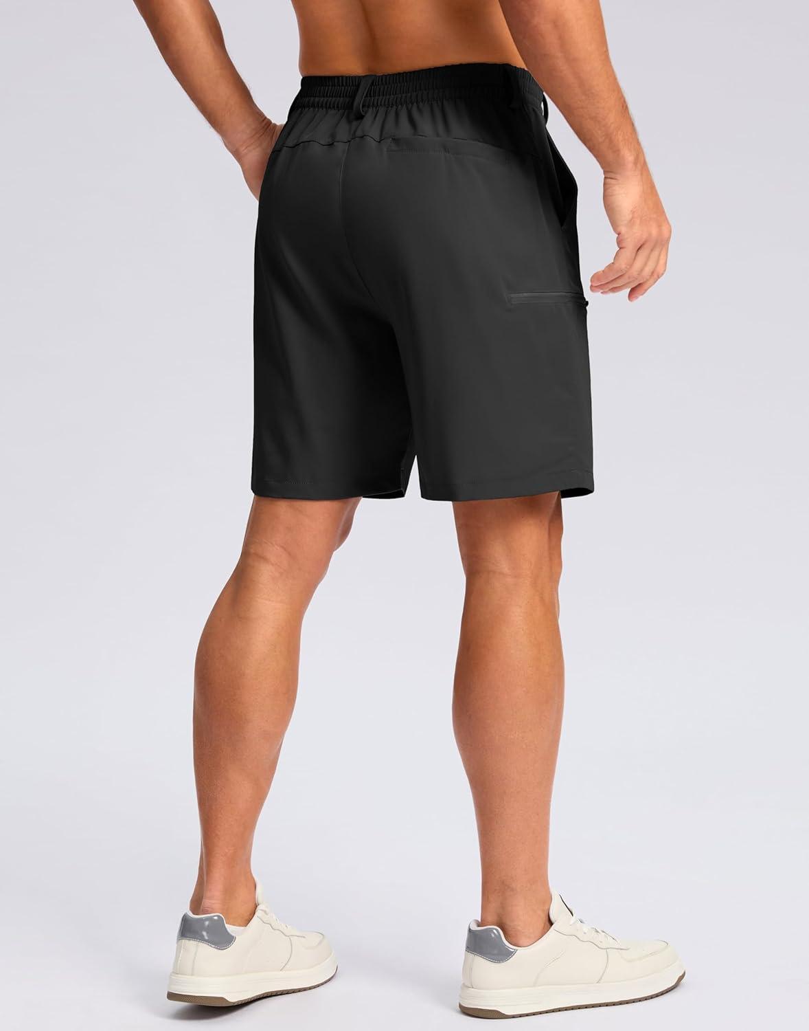 imageG Gradual Mens Casual Shorts 7 9 5 Lightweight 4 Pockets Stretch QuickDry Summer Shorts for Golf Work Hiking TripsBlack