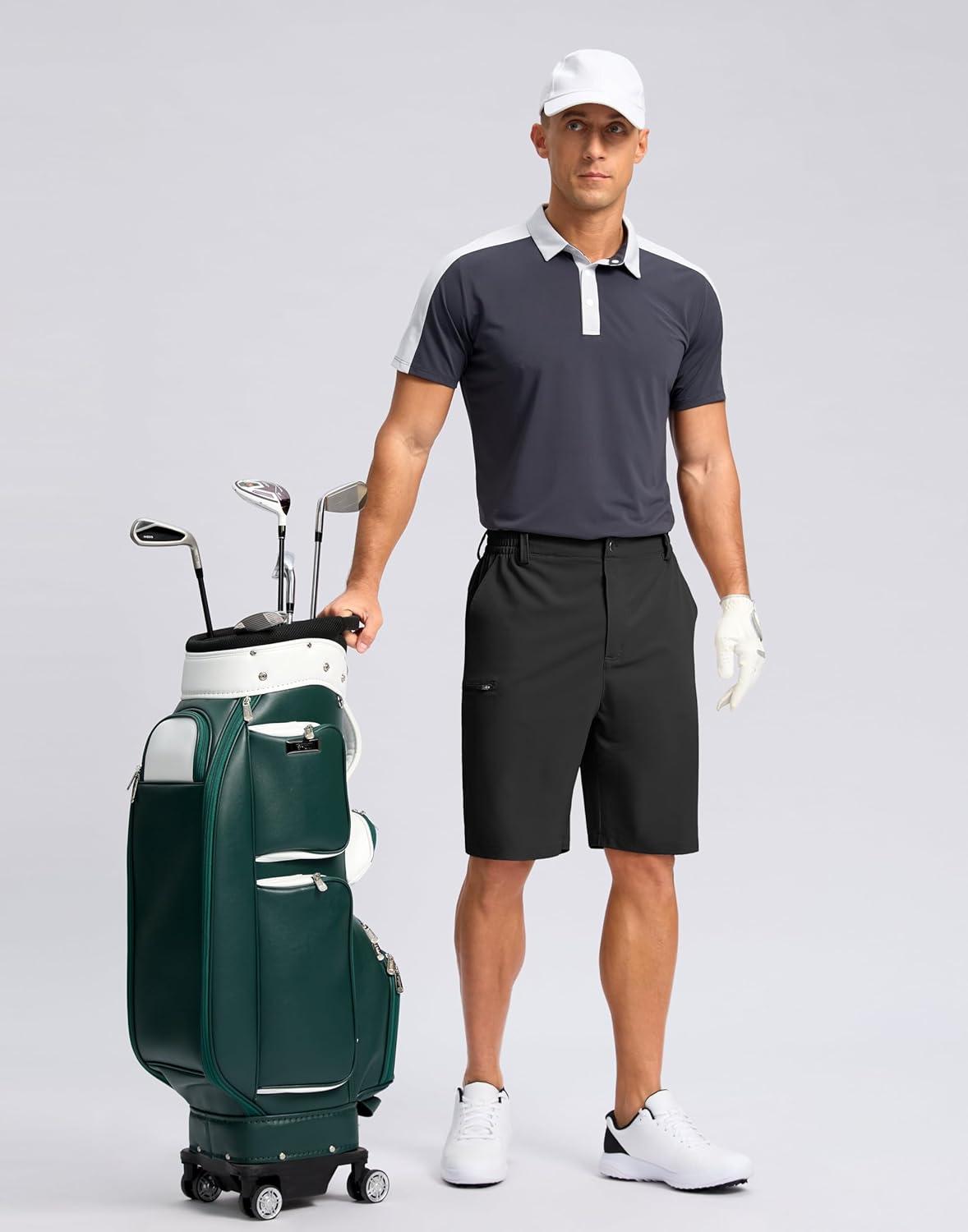imageG Gradual Mens Casual Shorts 7 9 5 Lightweight 4 Pockets Stretch QuickDry Summer Shorts for Golf Work Hiking TripsBlack