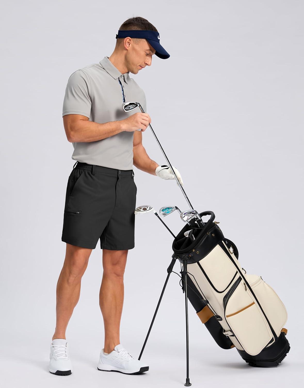 imageG Gradual Mens Casual Shorts 7 9 5 Lightweight 4 Pockets Stretch QuickDry Summer Shorts for Golf Work Hiking TripsBlack