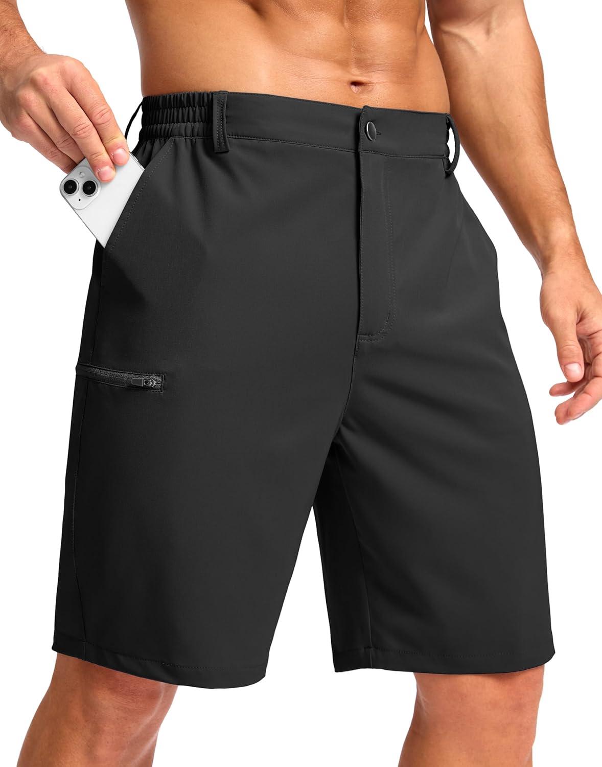 imageG Gradual Mens Casual Shorts 7 9 5 Lightweight 4 Pockets Stretch QuickDry Summer Shorts for Golf Work Hiking TripsBlack