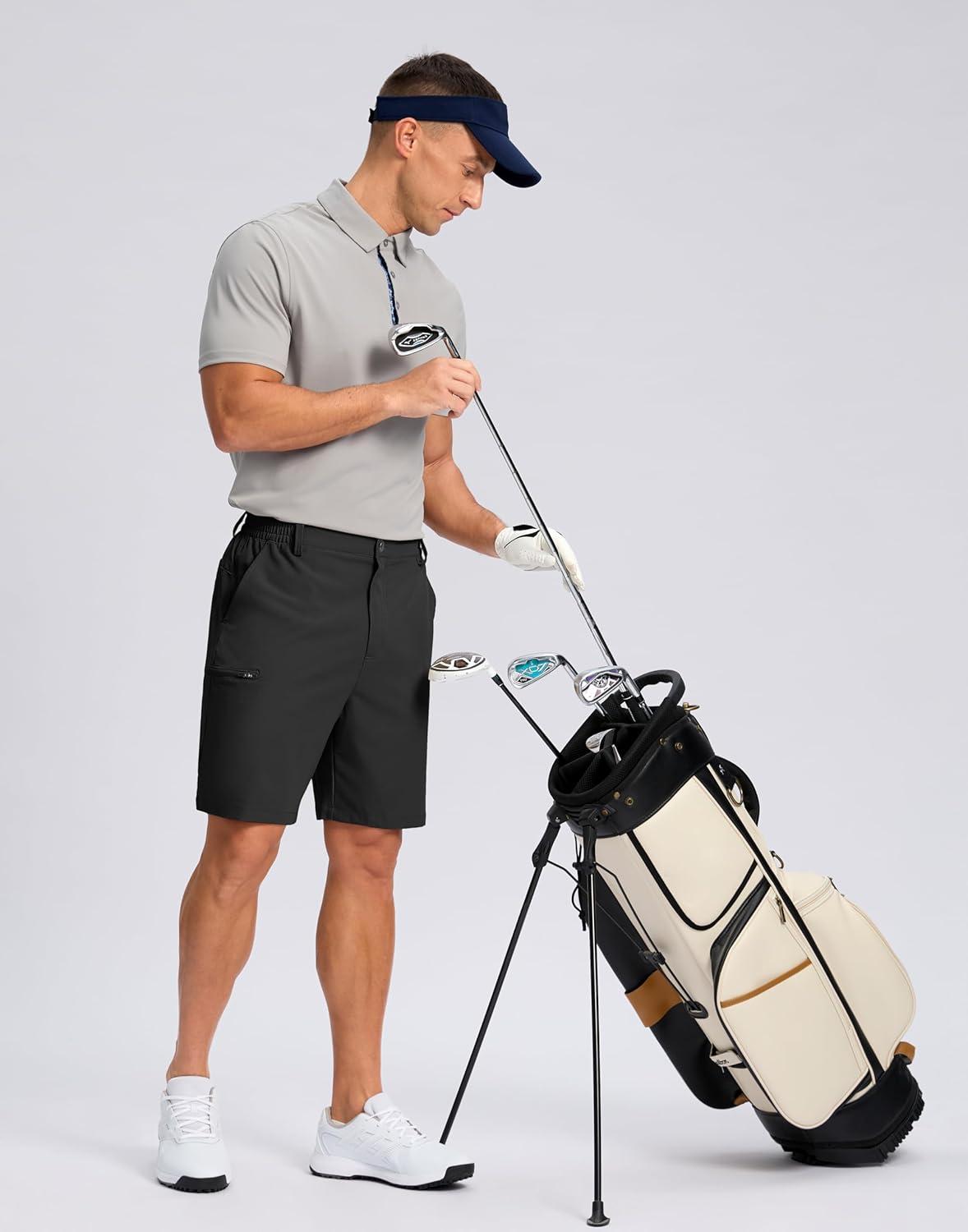 imageG Gradual Mens Casual Shorts 7 9 5 Lightweight 4 Pockets Stretch QuickDry Summer Shorts for Golf Work Hiking TripsBlack