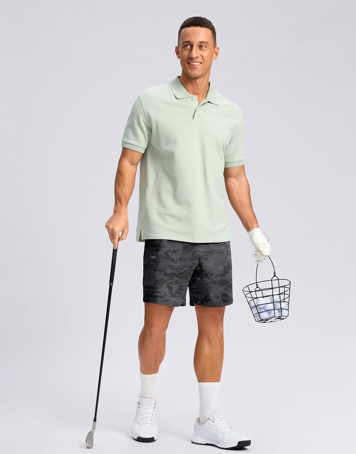 imageG Gradual Mens Casual Shorts 7 9 5 Lightweight 4 Pockets Stretch QuickDry Summer Shorts for Golf Work Hiking TripsBlack Camo