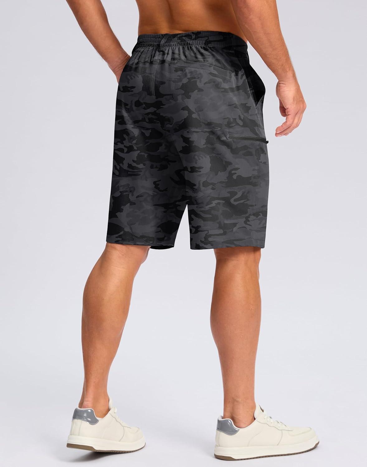 imageG Gradual Mens Casual Shorts 7 9 5 Lightweight 4 Pockets Stretch QuickDry Summer Shorts for Golf Work Hiking TripsBlack Camo