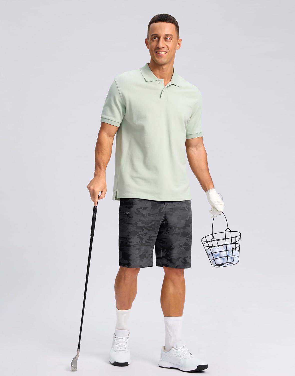 imageG Gradual Mens Casual Shorts 7 9 5 Lightweight 4 Pockets Stretch QuickDry Summer Shorts for Golf Work Hiking TripsBlack Camo