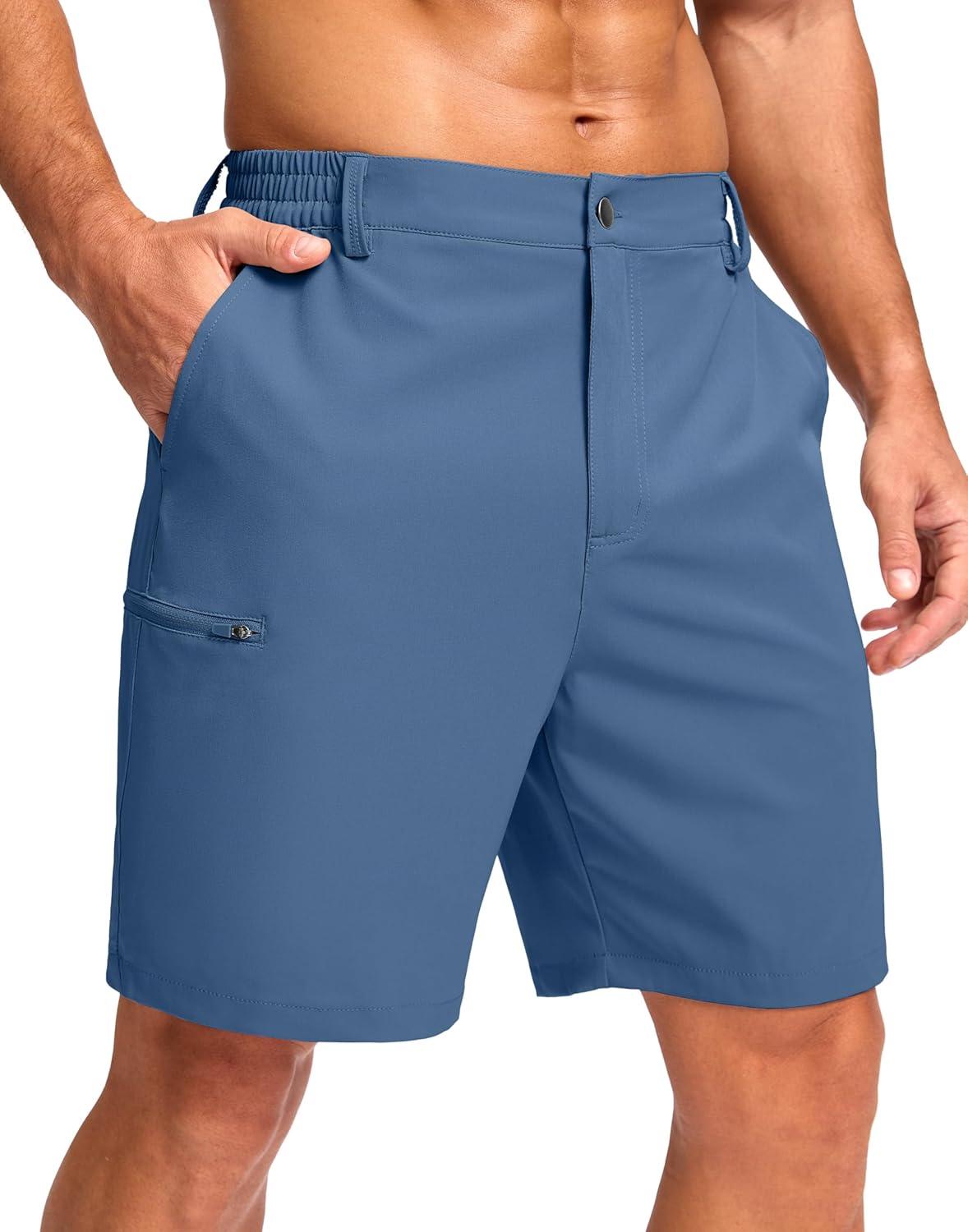 imageG Gradual Mens Casual Shorts 7 9 5 Lightweight 4 Pockets Stretch QuickDry Summer Shorts for Golf Work Hiking TripsBlue