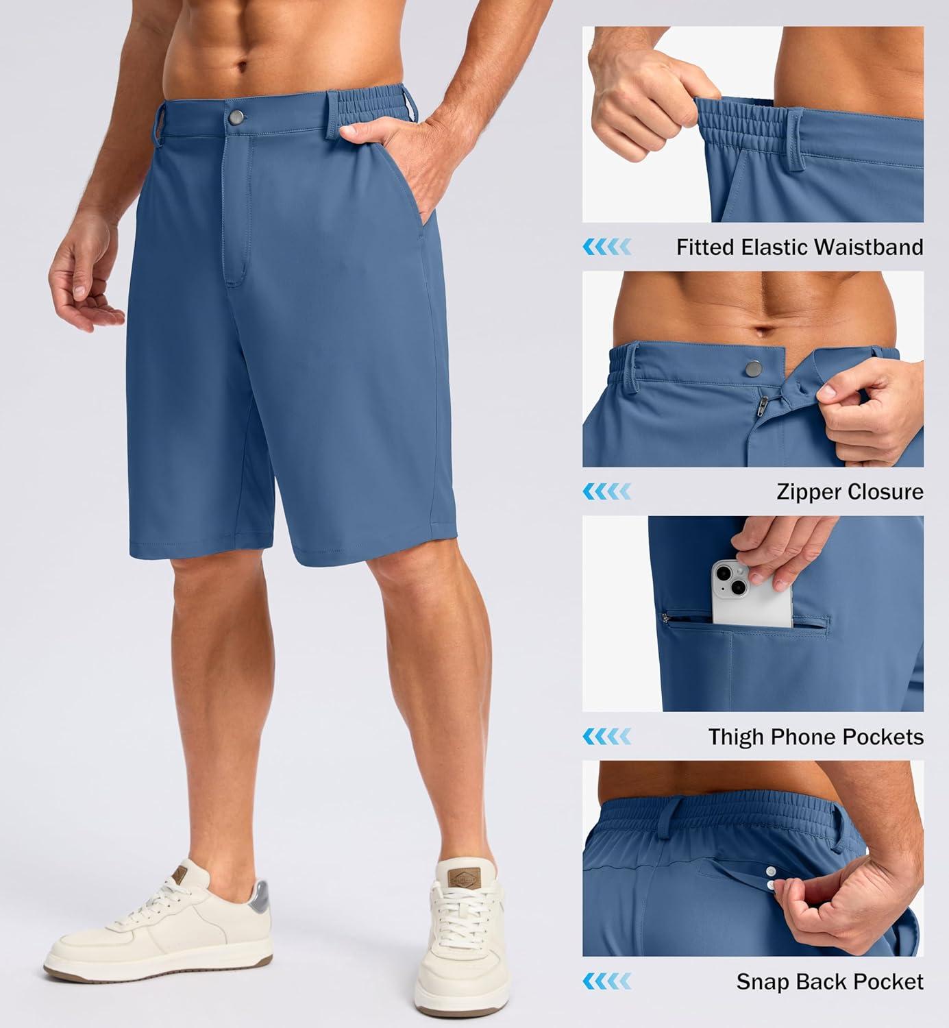 imageG Gradual Mens Casual Shorts 7 9 5 Lightweight 4 Pockets Stretch QuickDry Summer Shorts for Golf Work Hiking TripsBlue