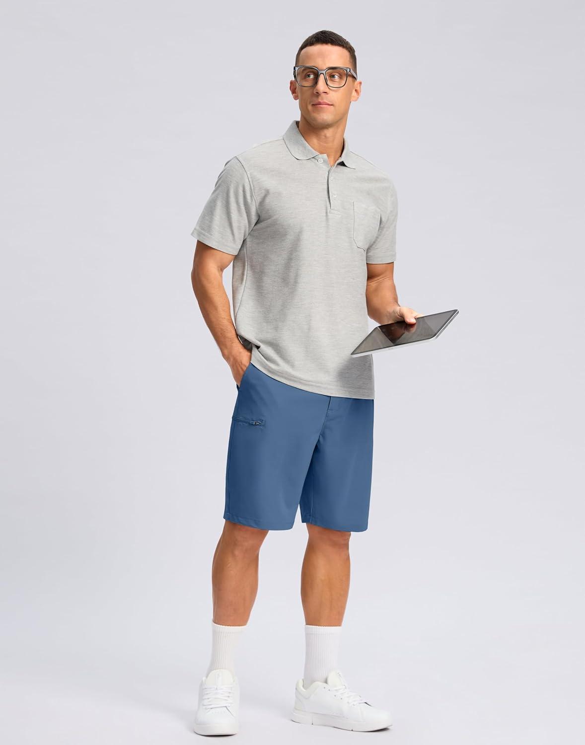 imageG Gradual Mens Casual Shorts 7 9 5 Lightweight 4 Pockets Stretch QuickDry Summer Shorts for Golf Work Hiking TripsBlue