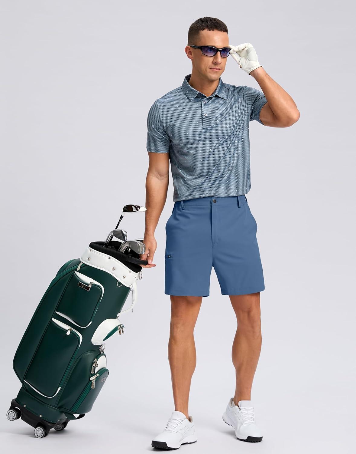 imageG Gradual Mens Casual Shorts 7 9 5 Lightweight 4 Pockets Stretch QuickDry Summer Shorts for Golf Work Hiking TripsBlue