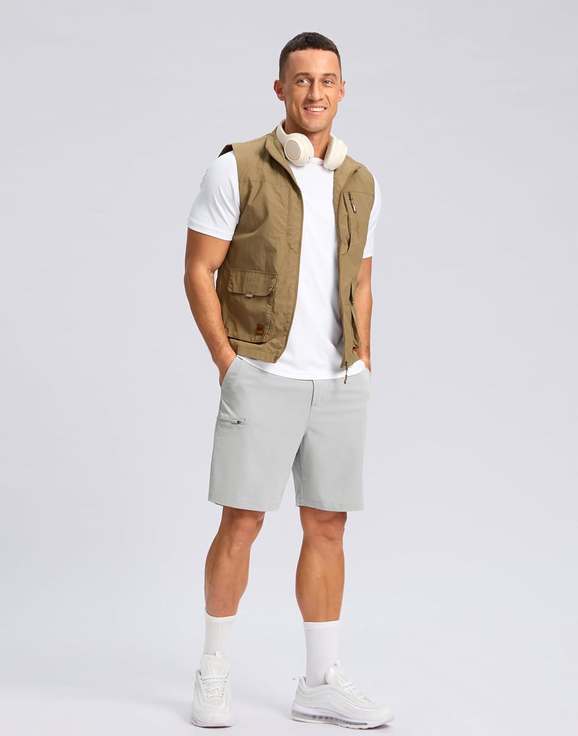 imageG Gradual Mens Casual Shorts 7 9 5 Lightweight 4 Pockets Stretch QuickDry Summer Shorts for Golf Work Hiking TripsBright Gray