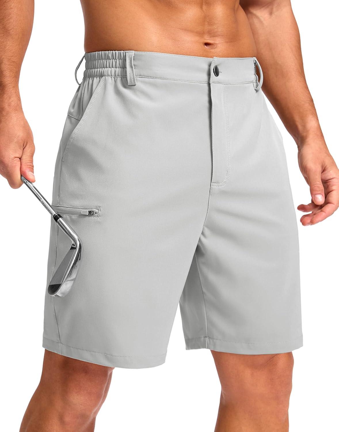 imageG Gradual Mens Casual Shorts 7 9 5 Lightweight 4 Pockets Stretch QuickDry Summer Shorts for Golf Work Hiking TripsBright Gray