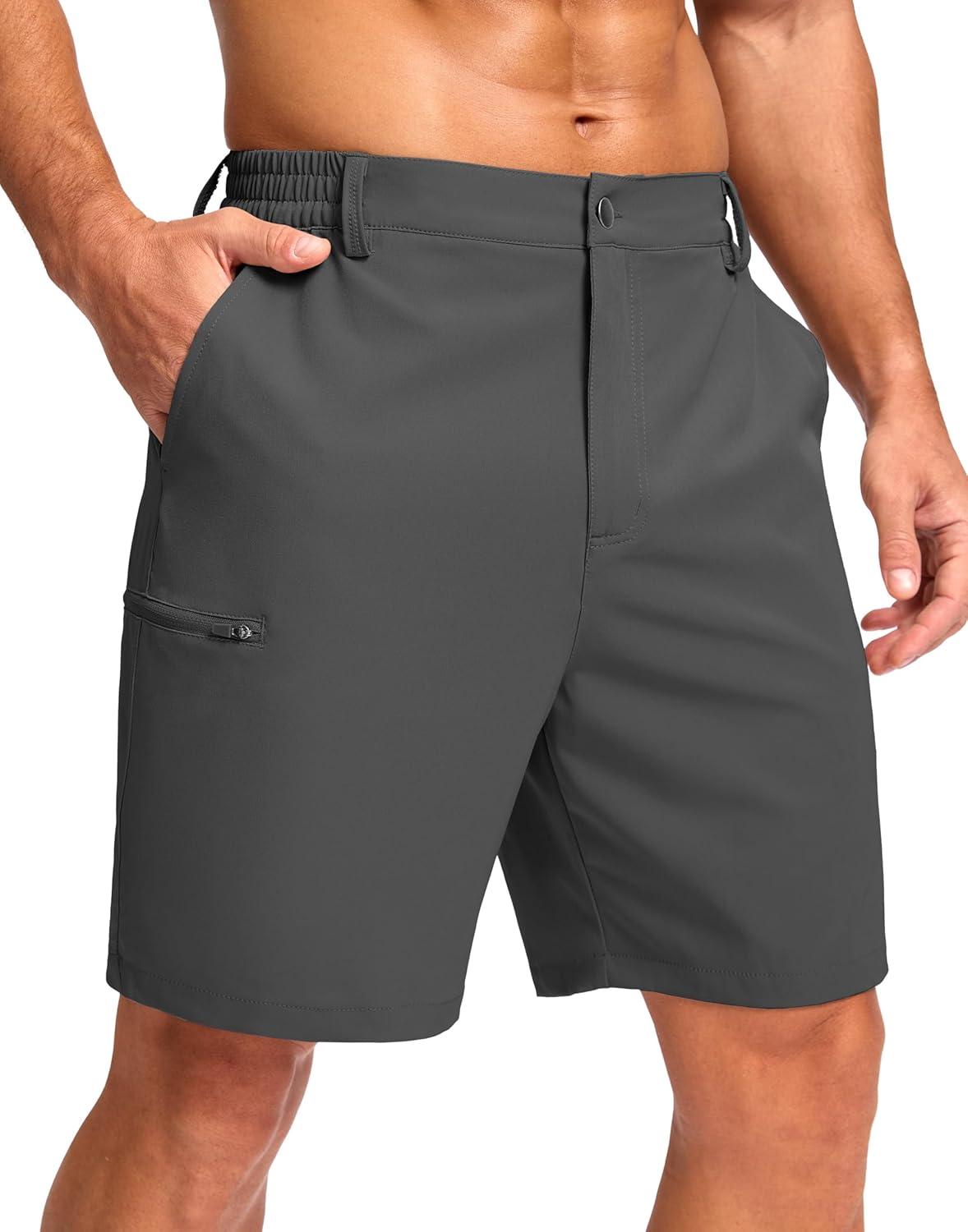 imageG Gradual Mens Casual Shorts 7 9 5 Lightweight 4 Pockets Stretch QuickDry Summer Shorts for Golf Work Hiking TripsCharcoal