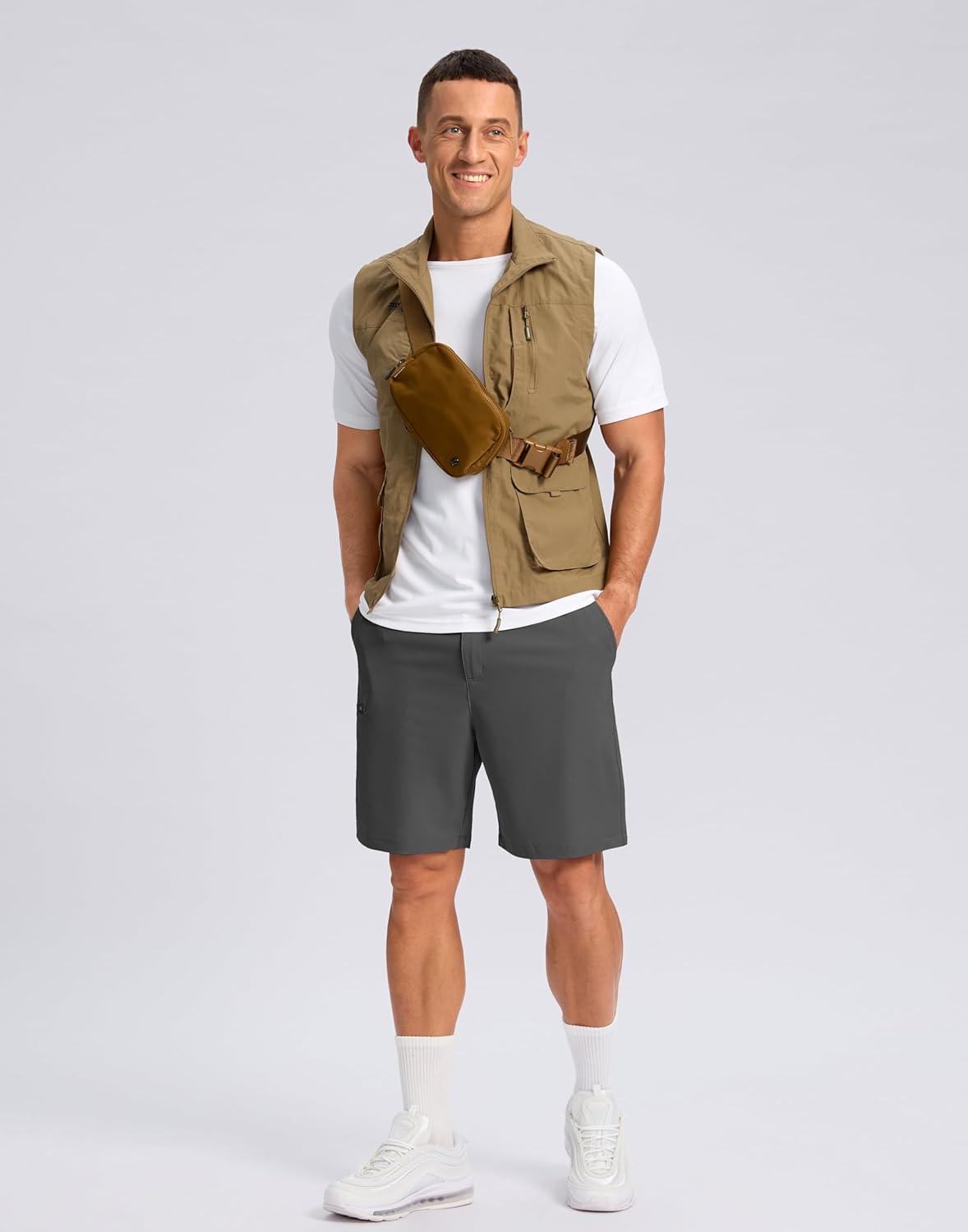 imageG Gradual Mens Casual Shorts 7 9 5 Lightweight 4 Pockets Stretch QuickDry Summer Shorts for Golf Work Hiking TripsCharcoal