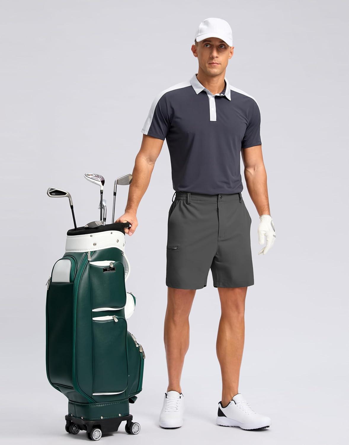 imageG Gradual Mens Casual Shorts 7 9 5 Lightweight 4 Pockets Stretch QuickDry Summer Shorts for Golf Work Hiking TripsCharcoal