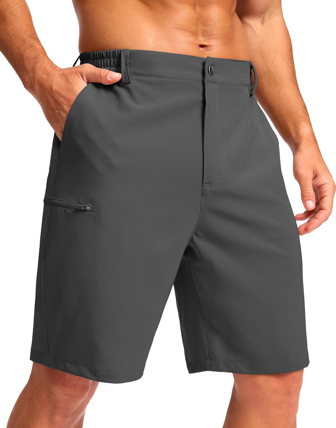 imageG Gradual Mens Casual Shorts 7 9 5 Lightweight 4 Pockets Stretch QuickDry Summer Shorts for Golf Work Hiking TripsCharcoal