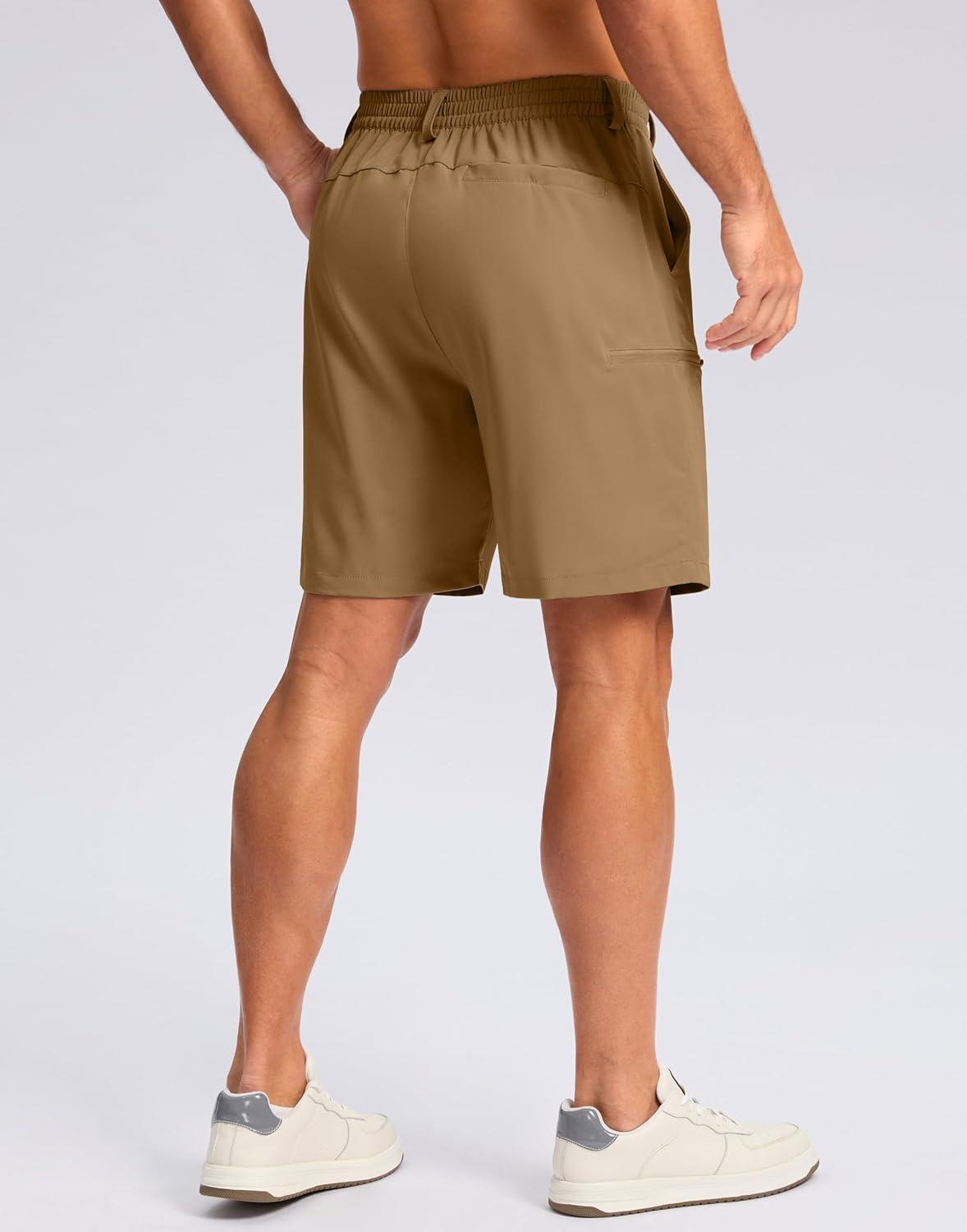 imageG Gradual Mens Casual Shorts 7 9 5 Lightweight 4 Pockets Stretch QuickDry Summer Shorts for Golf Work Hiking TripsDark Khaki