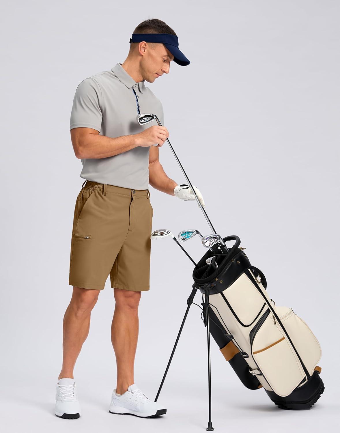 imageG Gradual Mens Casual Shorts 7 9 5 Lightweight 4 Pockets Stretch QuickDry Summer Shorts for Golf Work Hiking TripsDark Khaki