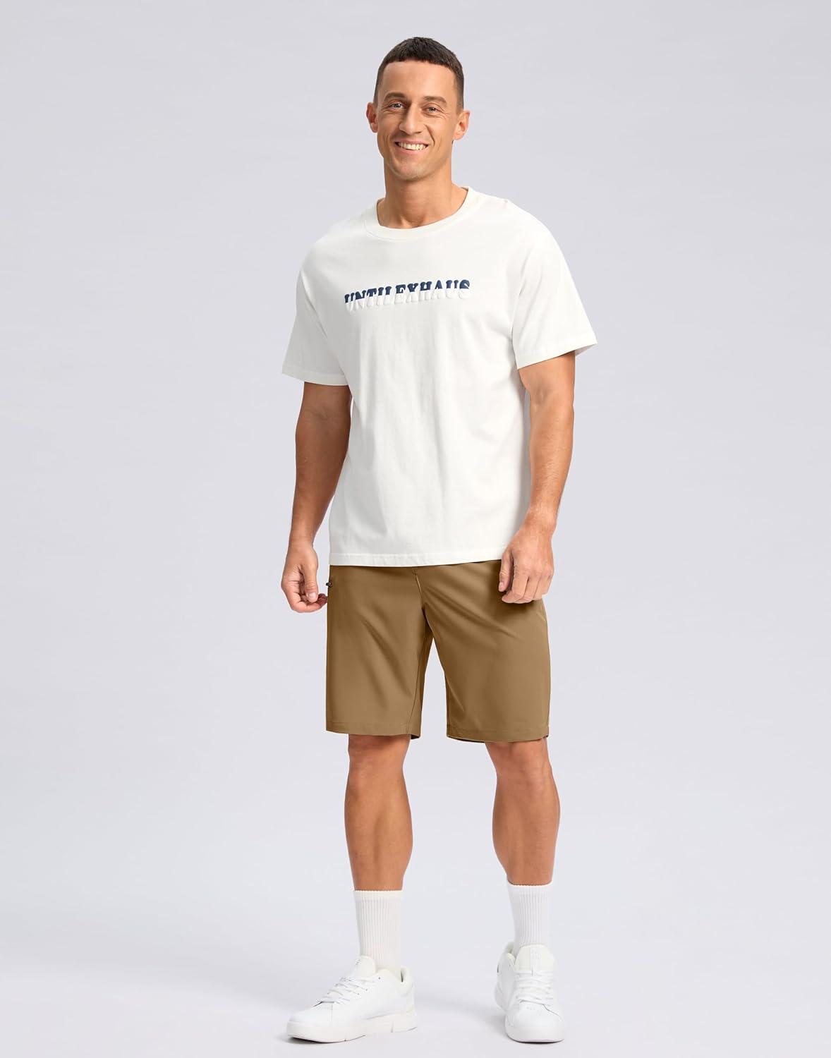 imageG Gradual Mens Casual Shorts 7 9 5 Lightweight 4 Pockets Stretch QuickDry Summer Shorts for Golf Work Hiking TripsDark Khaki