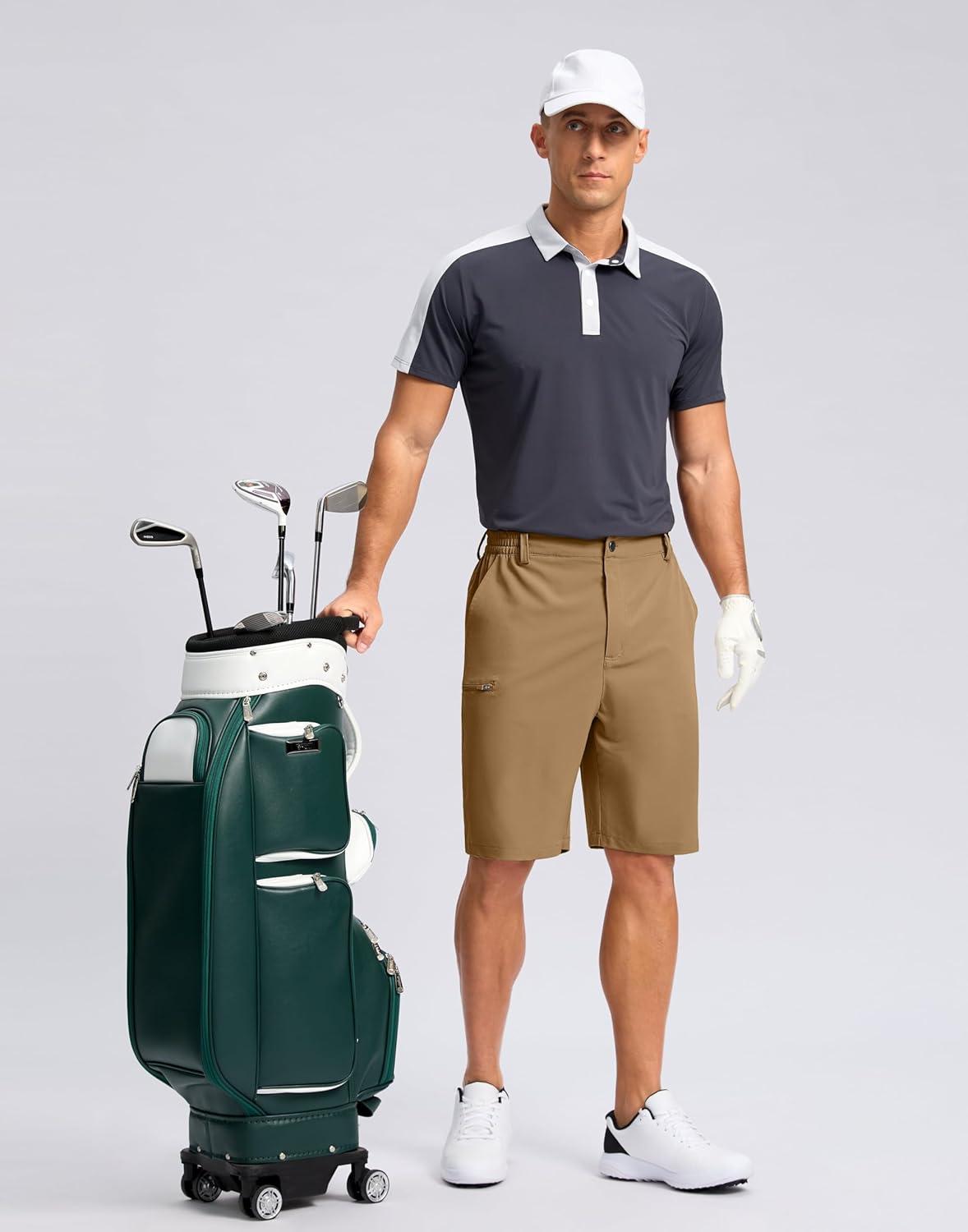 imageG Gradual Mens Casual Shorts 7 9 5 Lightweight 4 Pockets Stretch QuickDry Summer Shorts for Golf Work Hiking TripsDark Khaki