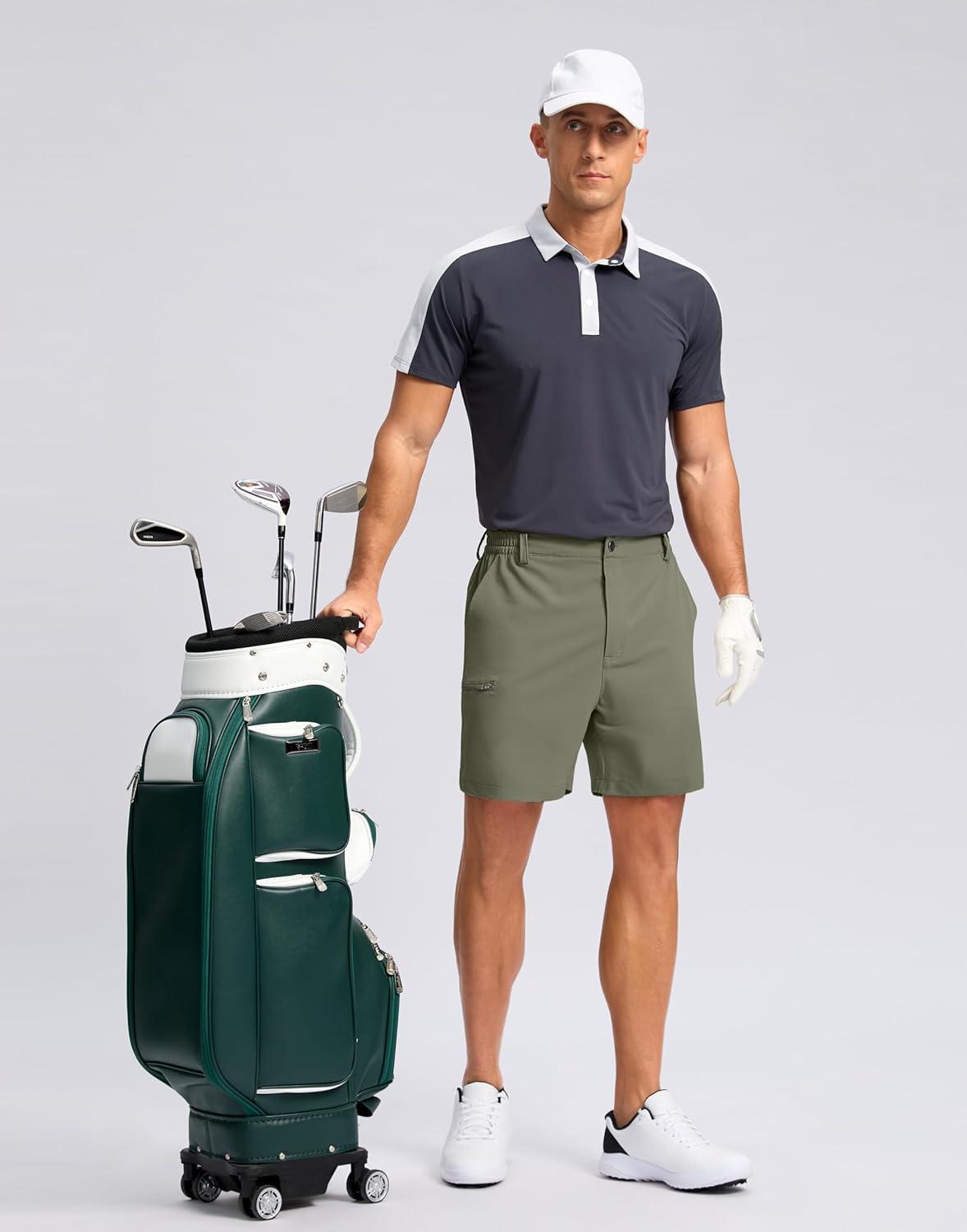 imageG Gradual Mens Casual Shorts 7 9 5 Lightweight 4 Pockets Stretch QuickDry Summer Shorts for Golf Work Hiking TripsGrey Sage