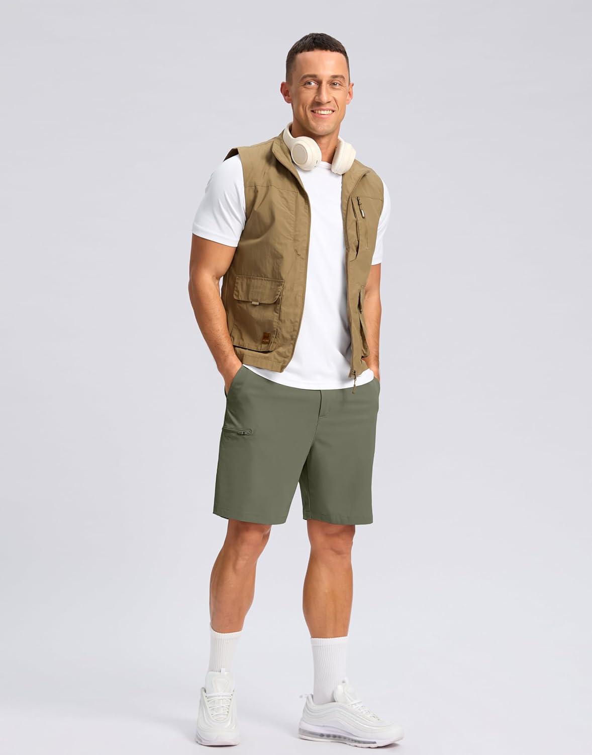 imageG Gradual Mens Casual Shorts 7 9 5 Lightweight 4 Pockets Stretch QuickDry Summer Shorts for Golf Work Hiking TripsGrey Sage