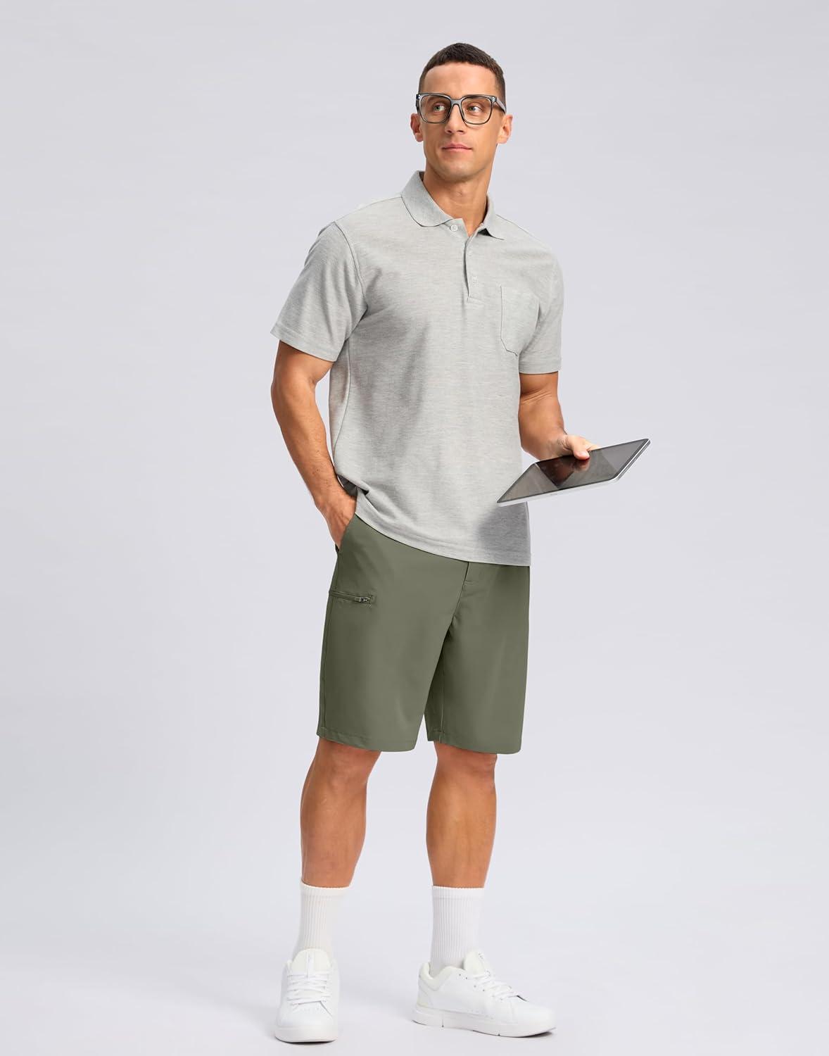 imageG Gradual Mens Casual Shorts 7 9 5 Lightweight 4 Pockets Stretch QuickDry Summer Shorts for Golf Work Hiking TripsGrey Sage
