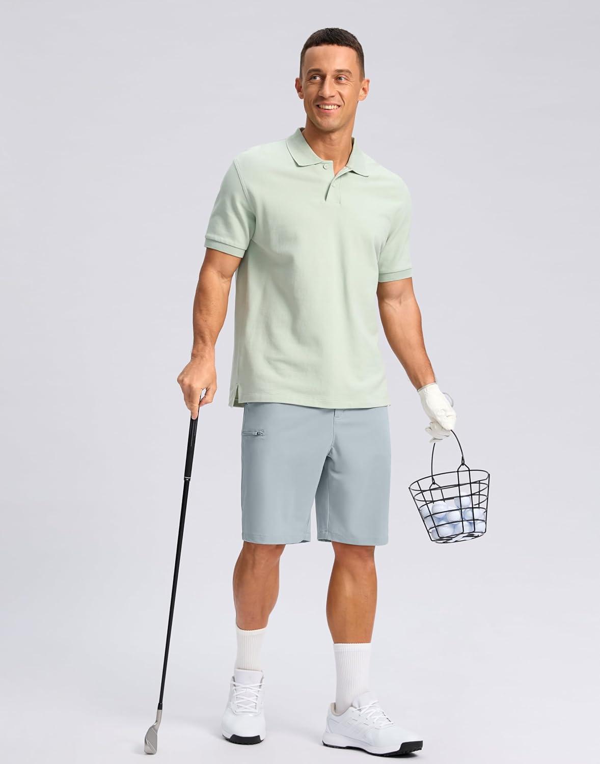 imageG Gradual Mens Casual Shorts 7 9 5 Lightweight 4 Pockets Stretch QuickDry Summer Shorts for Golf Work Hiking TripsLight Grey