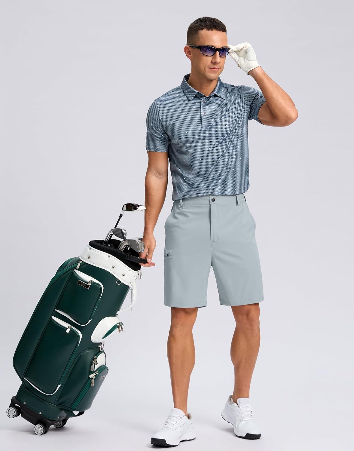 imageG Gradual Mens Casual Shorts 7 9 5 Lightweight 4 Pockets Stretch QuickDry Summer Shorts for Golf Work Hiking TripsLight Grey