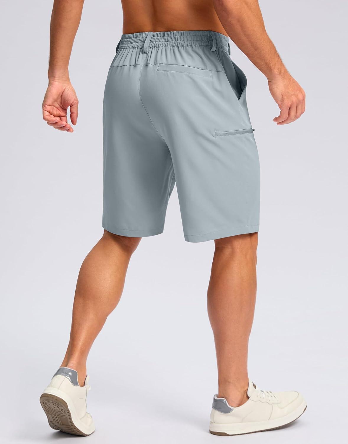 imageG Gradual Mens Casual Shorts 7 9 5 Lightweight 4 Pockets Stretch QuickDry Summer Shorts for Golf Work Hiking TripsLight Grey